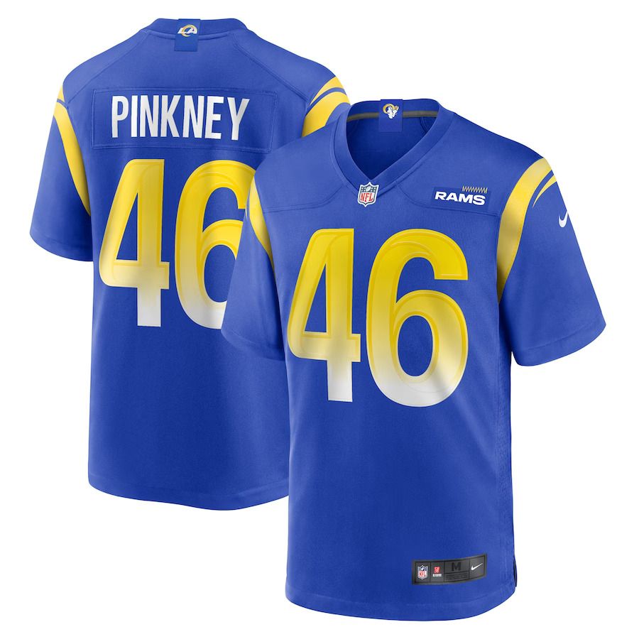 Men Los Angeles Rams 46 Jared Pinkney Nike Royal Game Player NFL Jersey